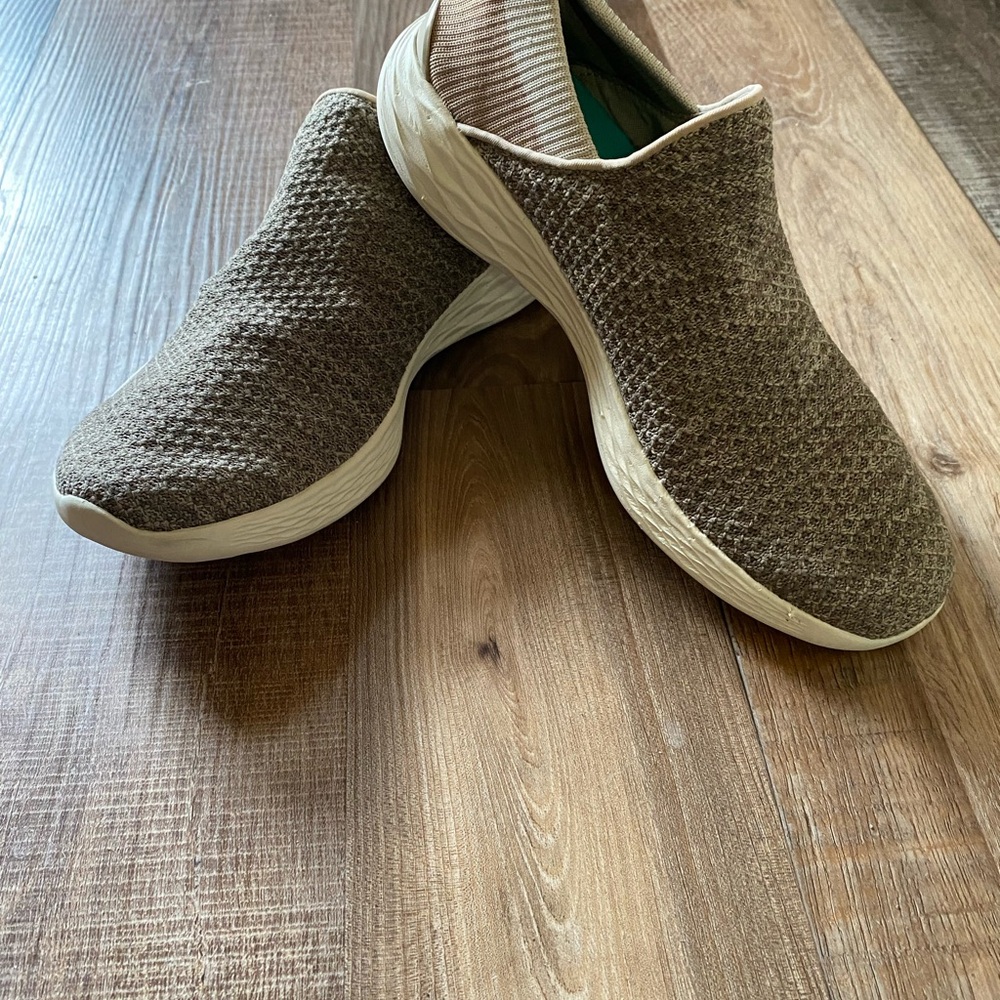 Skechers Beige Slip-On Shoes
